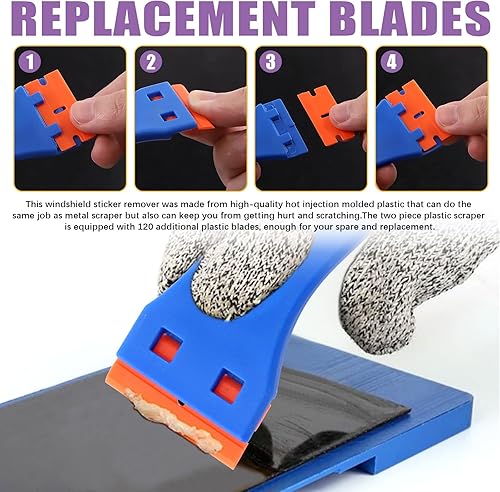 Miniatura 6 de Swpeet 36 piezas de cincel de plástico y raspador de cuchillas de plástico de 34 pulgadas, 78 pulgadas, 1 pulgada y 1-12 pulgadas, kit de