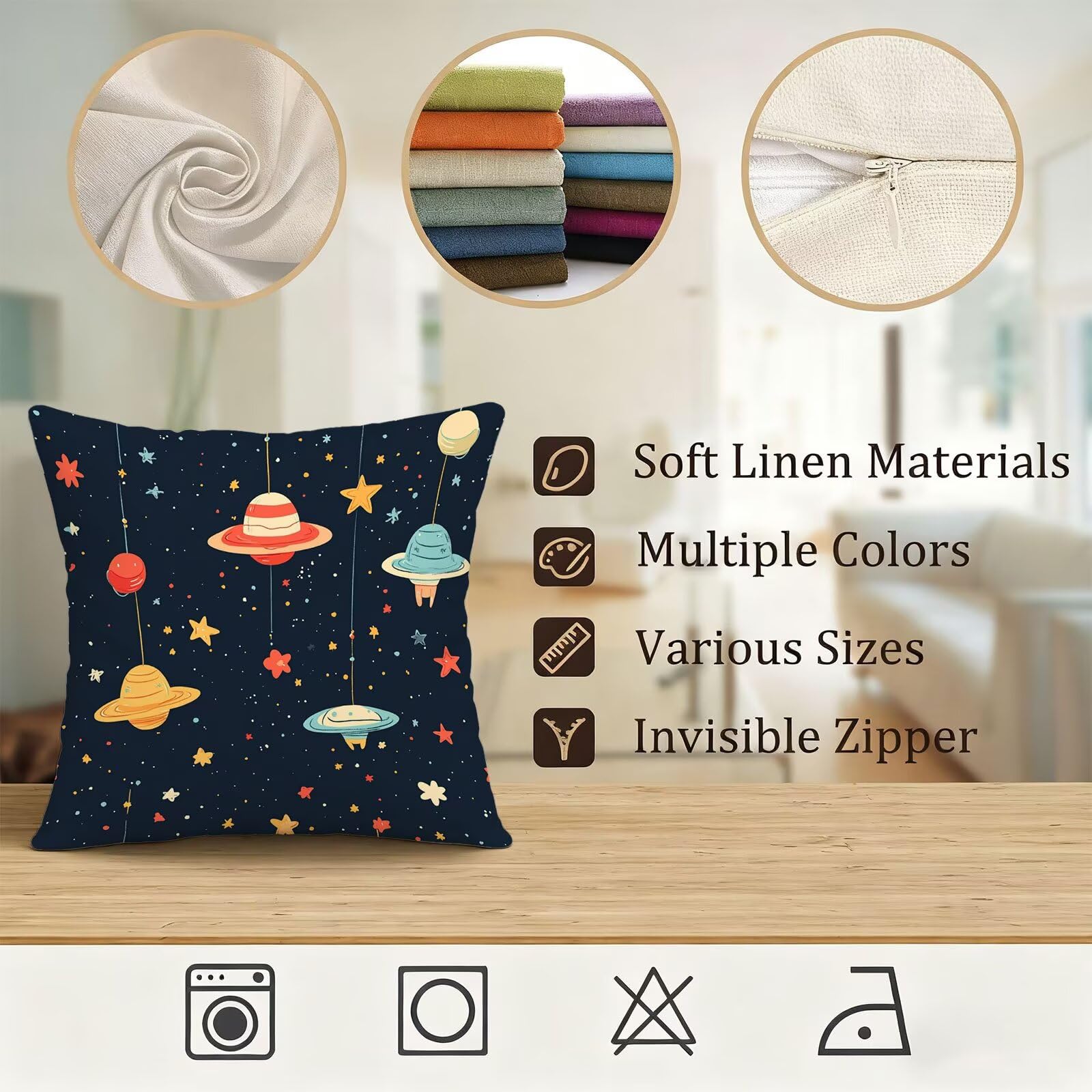 Vistoso Funda Cojin 65x65 Estrella Funda Almohada 65x65 Cojines Sofa Súper Suave Fundas Cojines Decorativos Fundas Almohadas 4 Piezas Cervicales y Cuello, para Hogar Cama Salon Decoracion E - 513