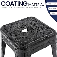 Vista 4 de Brage Living Juego de 2 taburetes industriales de metal de 18 pulgadas, taburetes cortos apilables para aula, sillas de comedor de metal sin espalda