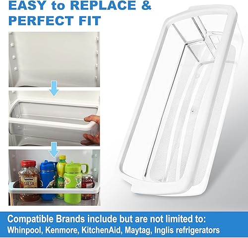 Miniatura 4 de Paquete de 2 estantes mejorados W10321304 de repuesto para puerta de refrigerador compatibles con contenedor de puerta de refrigerador Whirlpool