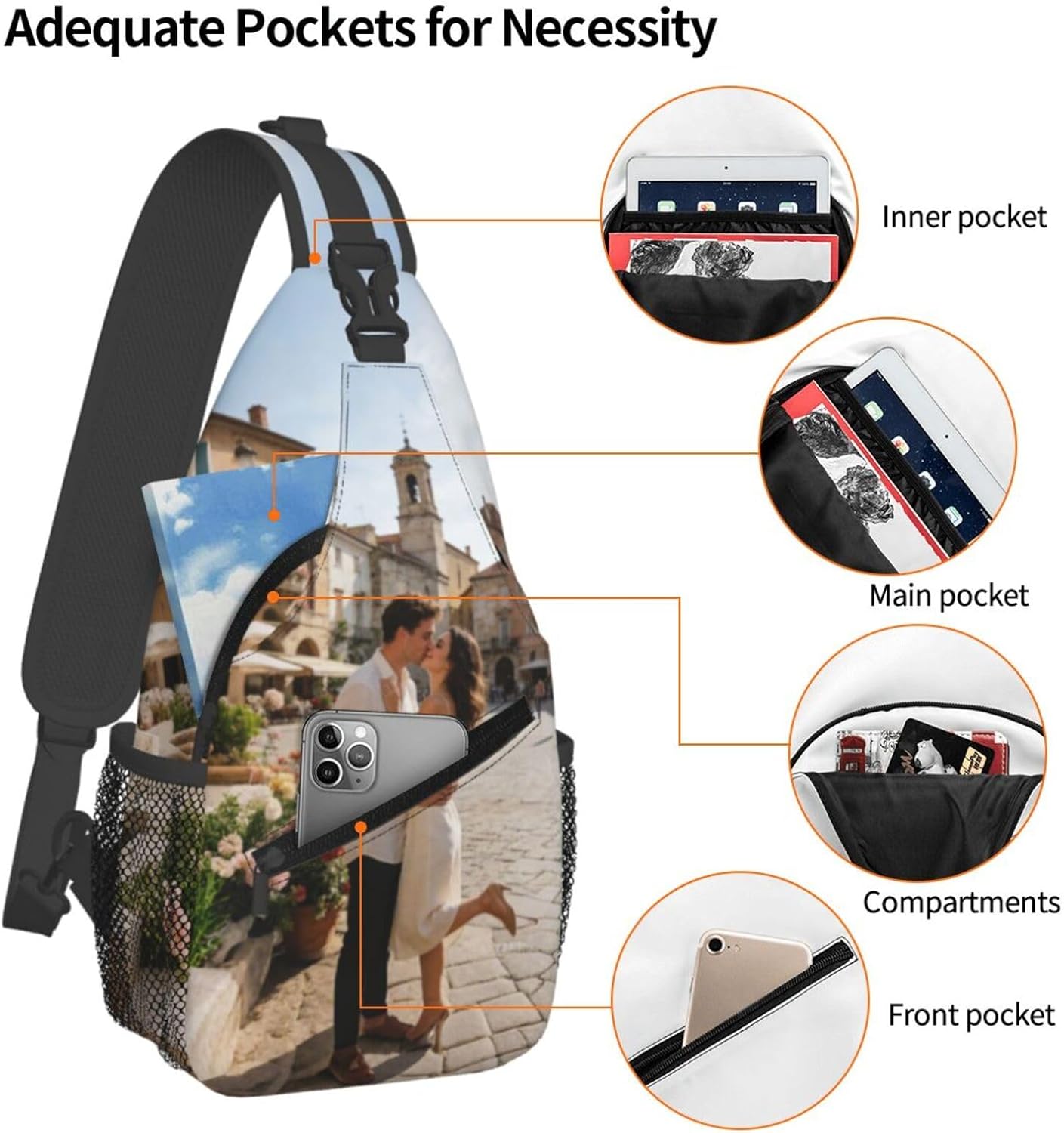 Custom Sling Bag Unisex Customized Bag Sports Outdoor Leisure Daypack Gifts Personalized Crossbody Chest Bags Add Your Text/Photo - Image 4