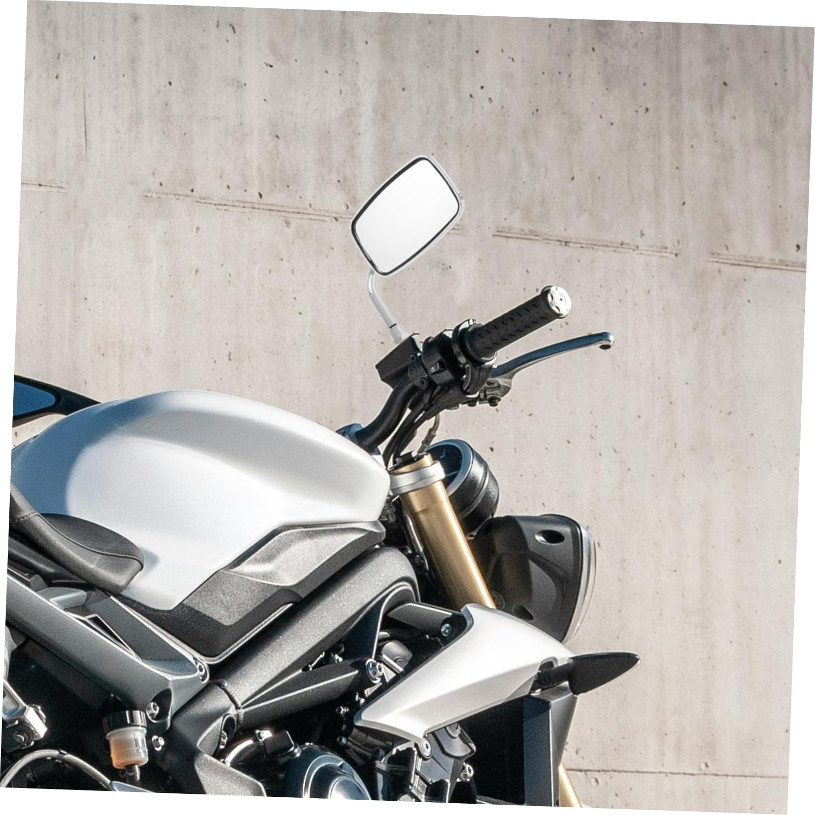 Espejos Retrovisores Laterales Convexos para Motocicleta, Hierro y Plástico, Visión Amplia y Clara, Instalación Fácil, Plata