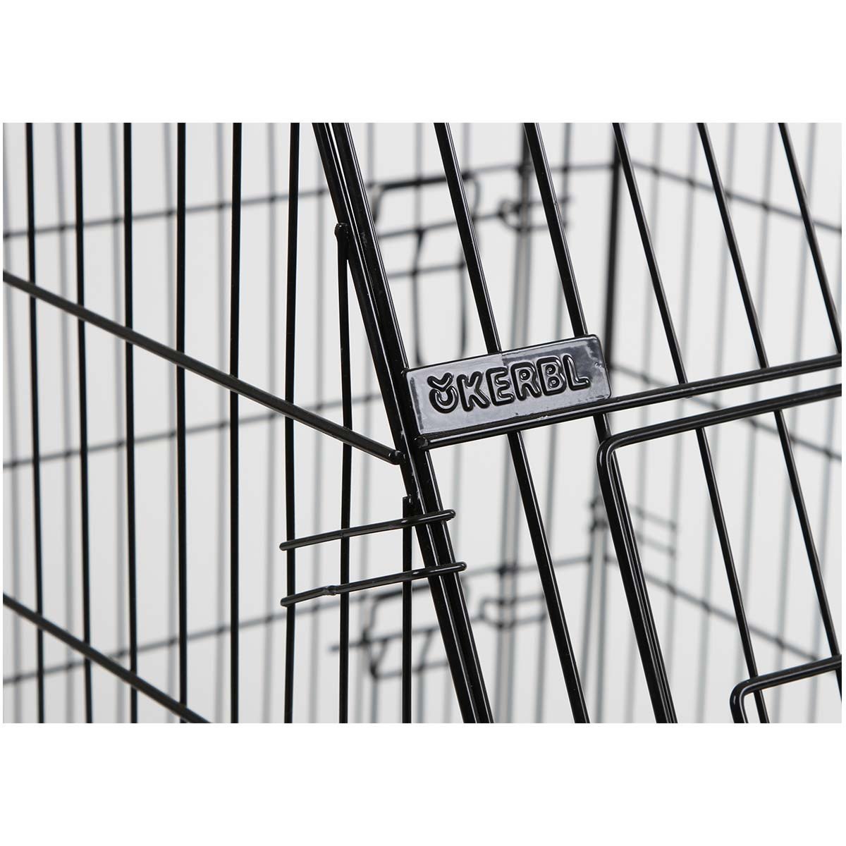 Kerbl 81367 Gittertransportbox, klappbar, 76 x 54 x 64 cm, 2 Türen, schwarz