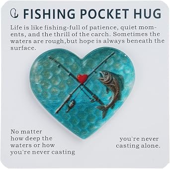 Pocket Tokens with Rod Miniature Angler Encouragement Tokens Fishermen Enthusiasts Keepsakes