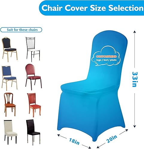 Miniatura 2 de Fundas de silla personalizadas, añade tu logotipo, foto, texto, elástico, poliéster, elastano, funda de asiento para banquete de boda, fiesta,