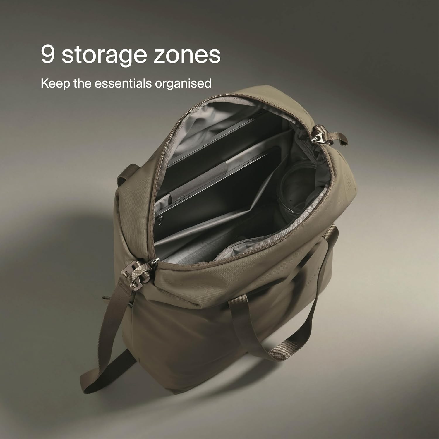 Urth Arkose 18L Utility Tote Bag - Water Resistant, Recycled, 13 Inch Laptop Tech Tote Bag with 9 Exterior & Interior Pockets