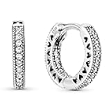 Pavé Heart Hoop Earrings - Elegant Earrings for Women - Great Gift for Her - Made with Sterling Silver & Cubic Zirconia