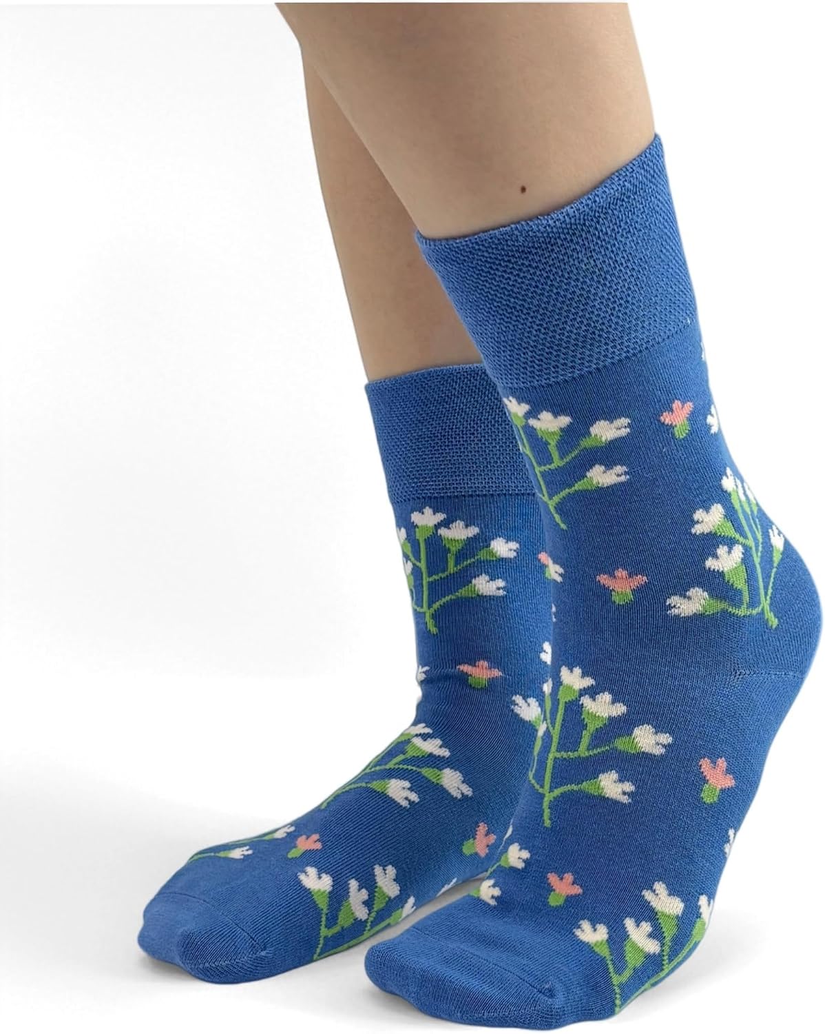 Bamboo Viscose Diabetic Socks for Women, 5 Pairs Non Binding Crew Socks, Edema Neuropathy Socks