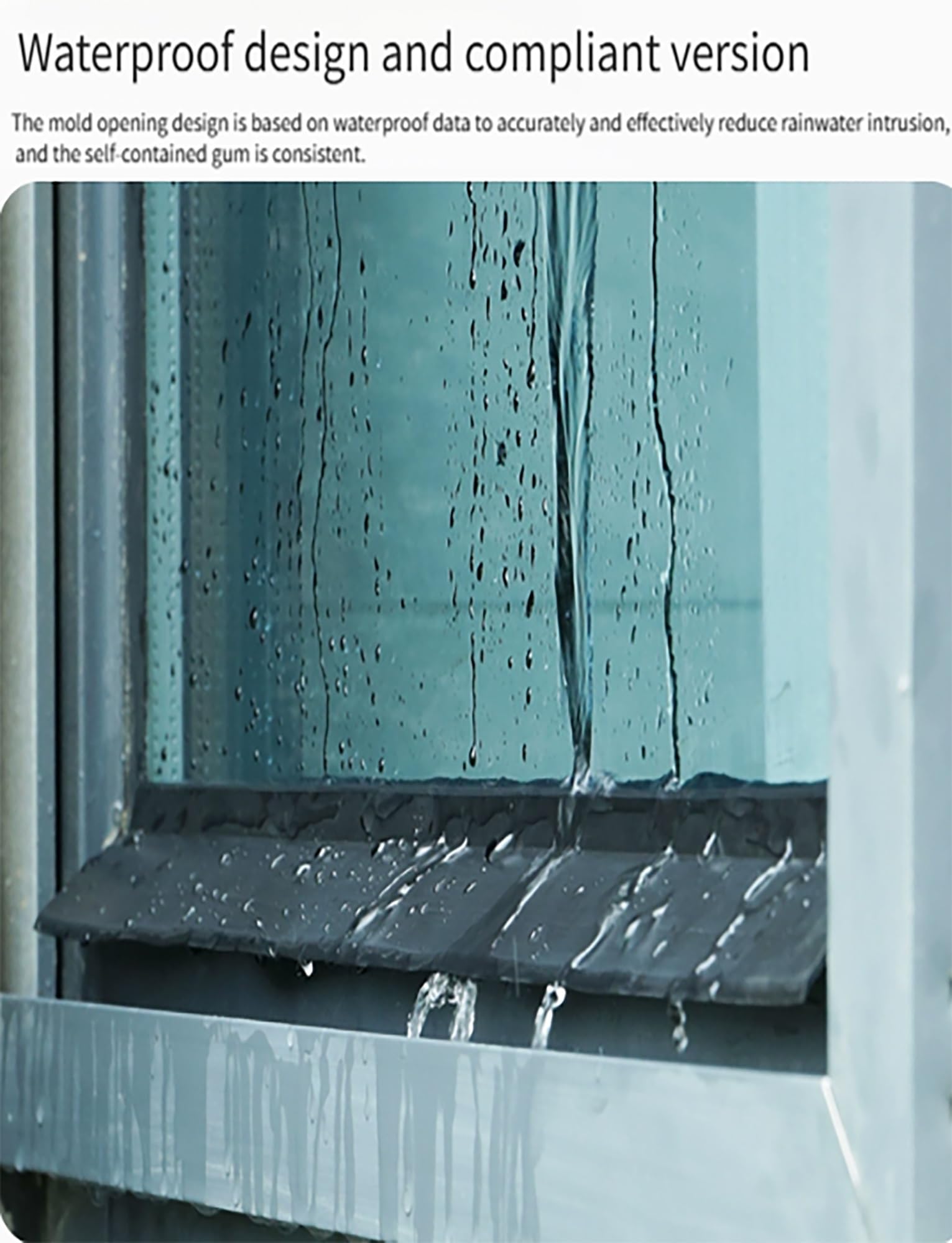 Burlete de protección contra la Intemperie para Ventanas y Puertas corredizas, Deflector de Lluvia Ajustable de 50 a 500 cm, impermeabilización de Goma Adhesiva, previene Fugas y Mejora el a