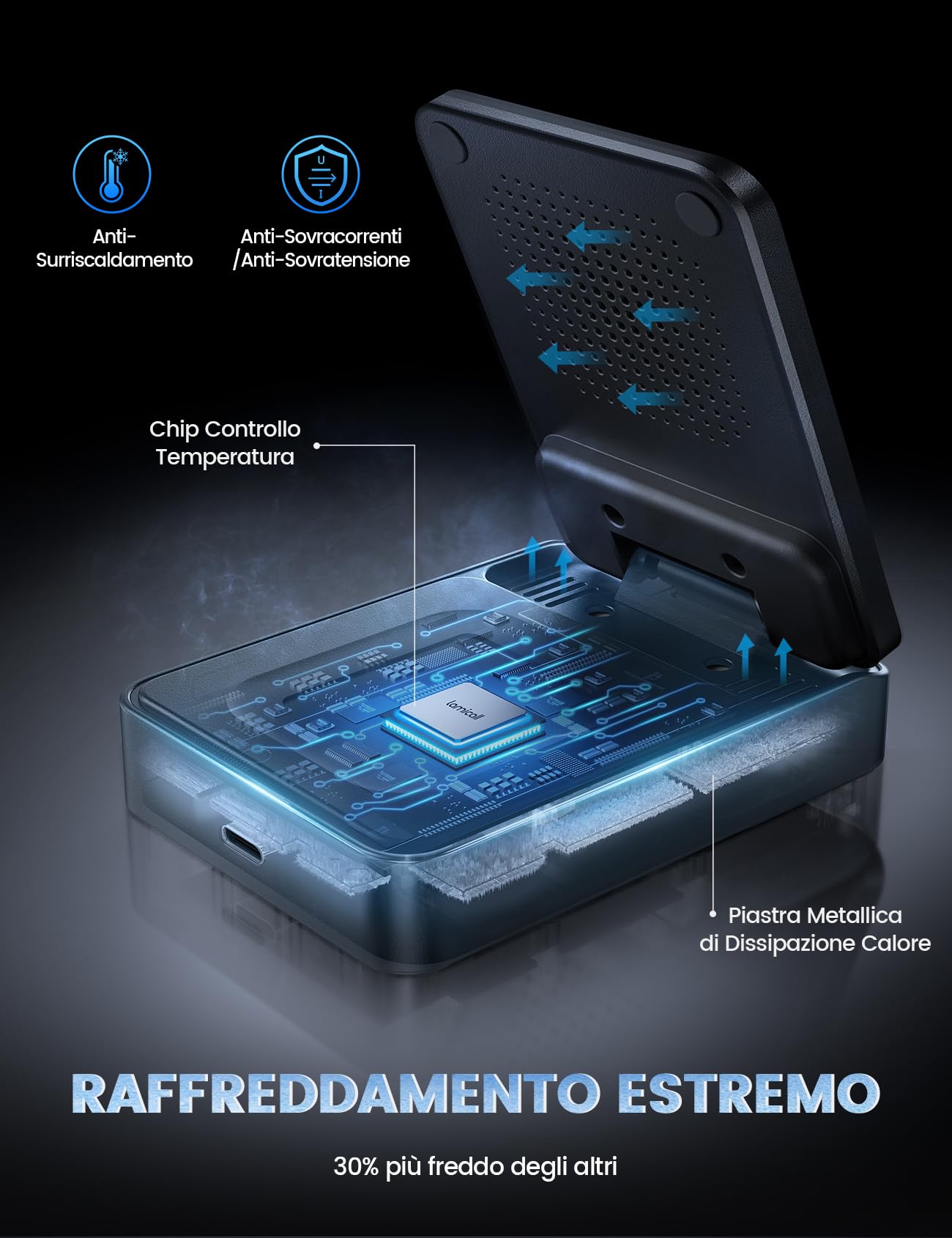 Lamicall 3-IN-1 Caricatore Wireless pour MagSafe - [Pieghevole] Stazione Ricarica da Viaggio, Base Ricarica con Supporto per iPhone 16/15/14/13/12, per AirPods 2/3/Pro, Compatibile con Apple Watch