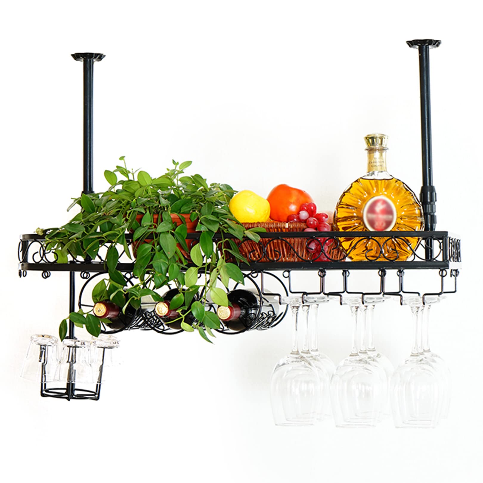Casier à vin suspendu réglable pour optimiser l'espace de votre cuisine