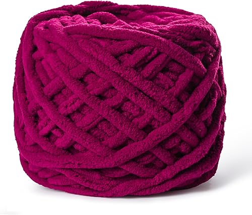 Vista 76 de Paquete de 3 hilos gruesos de felpilla de felpa de 3.53 onzas (49.2 yardas), hilo de terciopelo esponjoso para tejer y hacer ganchillo, hilos de 3