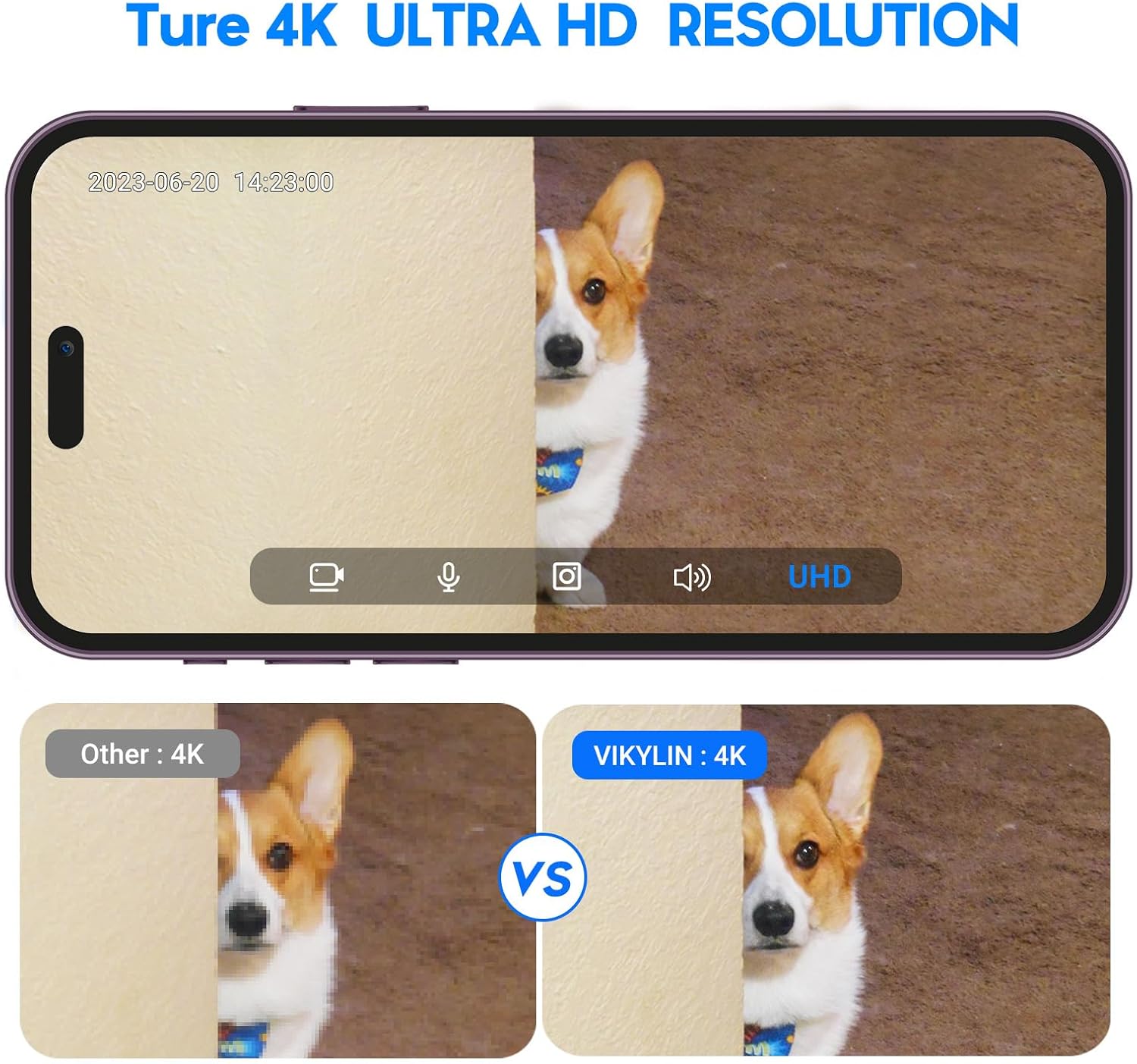 VIKYLIN 4K 8MP Starlight PoE IP Camera Outdoor, 8MP Bullet PoE Camera with AI Human Vehicle Detection, 2.8mm Lens, Built-in Mic, MicroSD 256GB, WDR, IP67, Blue Iris, NDAA Compliant