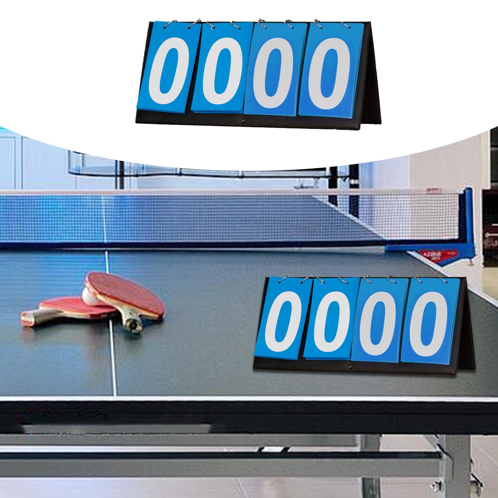 DYNWAVE Tabletop Scoreboard Score Flipper 4 Digits Competition Portable Score Keeper for Basketball Multi Sports Indoor & Outdoor, Blue