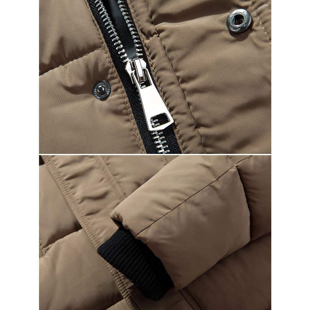 Męska ciepła kurtka zimowa z płaszczem zimowym, modna parka, moda męska, pogrubiony futrzany kaptur, kurtka pikowana, płaszcz męski kurtka z kapturem, kurtka outdoorowa, płaszcz męski Nner, wojskowa zieleń, S