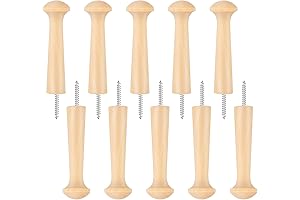 Round Wooden Clothespins, 10-Pack Unfinished Wood Shaker Pegs for Storage and Organization