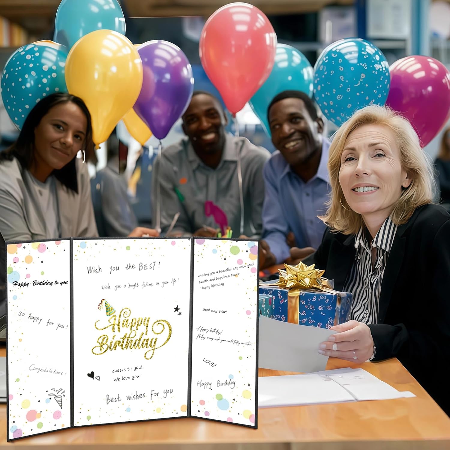 Happy Birthday Decorations for Men, Black Birthday Guest Book Alternatives