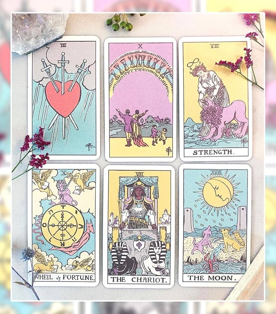 ✨受注限定！✨キュートなパステルカラーとお花柄のバッキングが人気のタロットカード Amazon.co.jp: 受注!キュートなパステルカラーとお花柄の