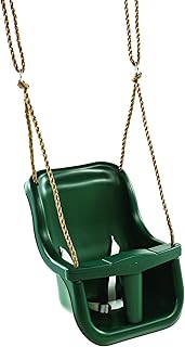 Little Duck Bear High Back Baby Swing Seat With 3-Attachment Point T-Bar For Children\'s Swing Frames, Child Swing Seat With Safety Feature And Safety Belt - Dark Green.