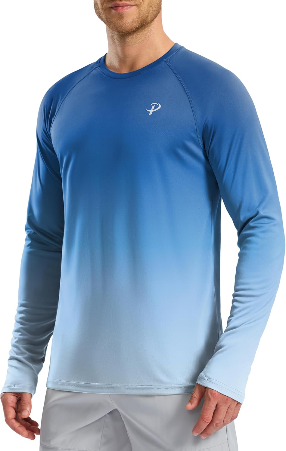 Pudolla Men's Sun Protection Shirts UV SPF UPF 50+ Rash Guard Long Sleeve Lightweight Quick Dry Brethable Swimming Fishing