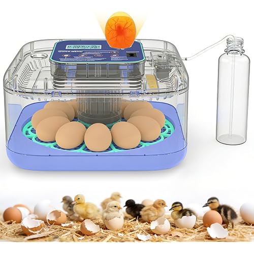 Incubators for Hatching Eggs, 12-24 Egg Digital Incubator with Smart Temperature & Humidity Control, Auto Egg Turner, Egg Candler, Poultry Hatcher for Chicken Eggs, Ducks, Goose, Quail Eggs