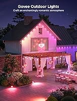Vista 2 de Govee 2 luces permanentes para exteriores, luces RGBIC de 50 pies para exteriores con 36 luces LED, IP67 impermeable, 100 modos de escena con 40 lm