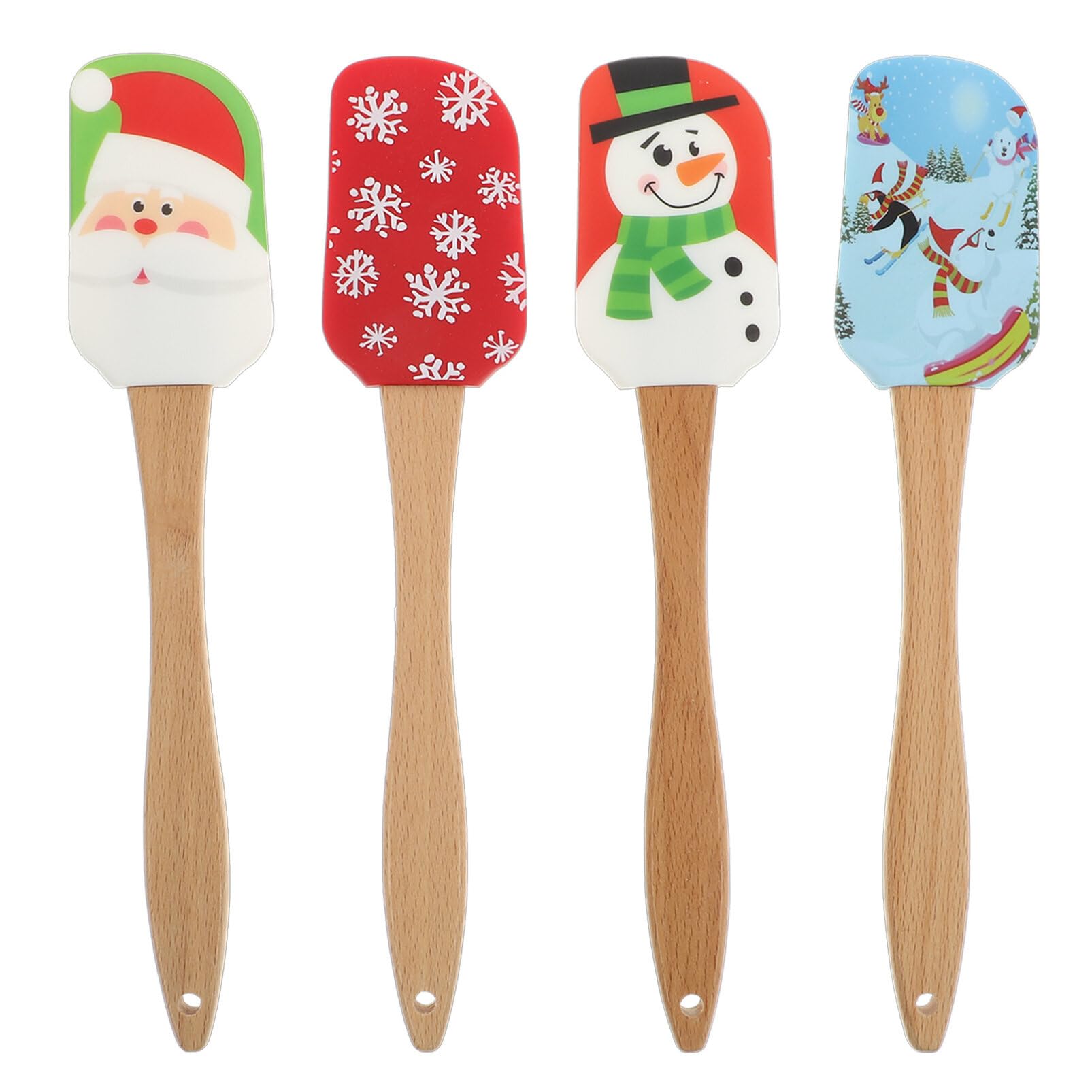 Ciieeo 4piezas Espátula De Silicona Para Mantequilla y Espátula Para Mermelada Para Hornear Pasteles Navideños Utensilios De Cocina Para Repostería