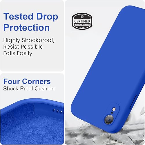 Miniatura 5 de Vooii Compatible con iPhone XR, silicona líquida mejorada con bordes cuadrados, protección de la cámara, forro de microfibra antiarañazos suave,