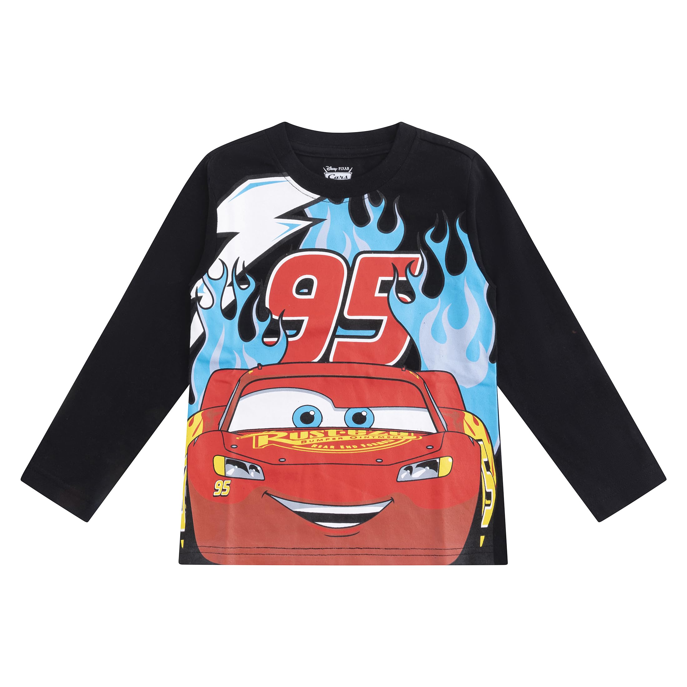 Disney Cars Lightning McQueen - Paquete de 3 camisetas de manga larga para niños pequeños y grandes