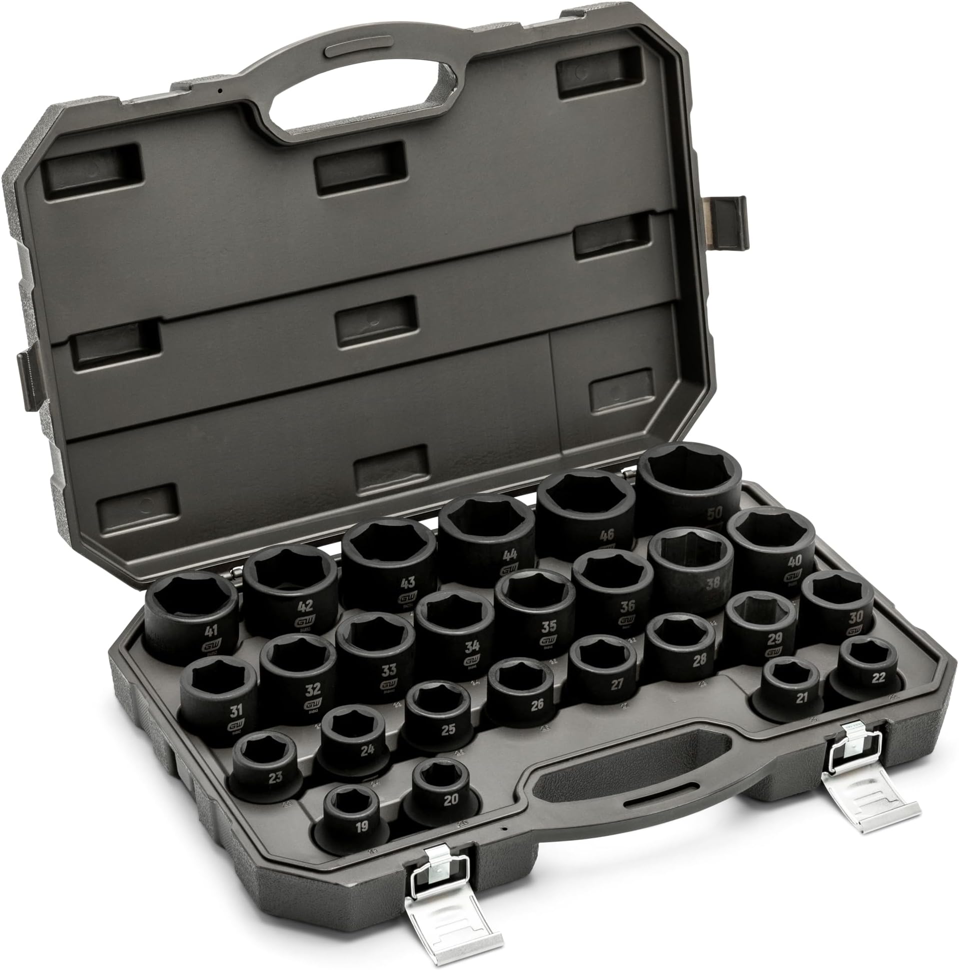 26 Piece 3/4" Drive 6 Point Metric Impact Socket Set | 19mm-50mm| 84031