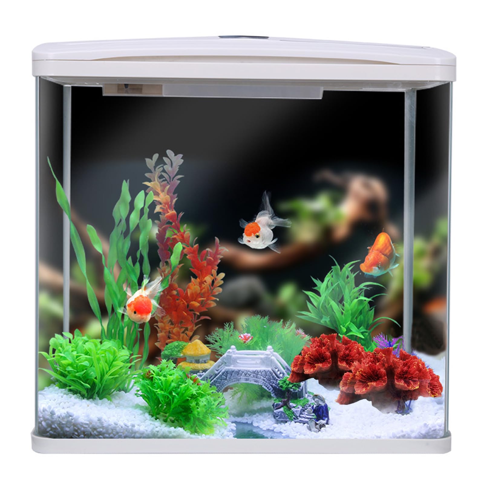 Deco Aquarium, Artificielle Deco Corails Aquarium Plante, Coraux Orange Décoration D'aquarium, pour Décoration Aquarium à Poissons, Aménagement Paysager, Balances D'aquarium (Orange)