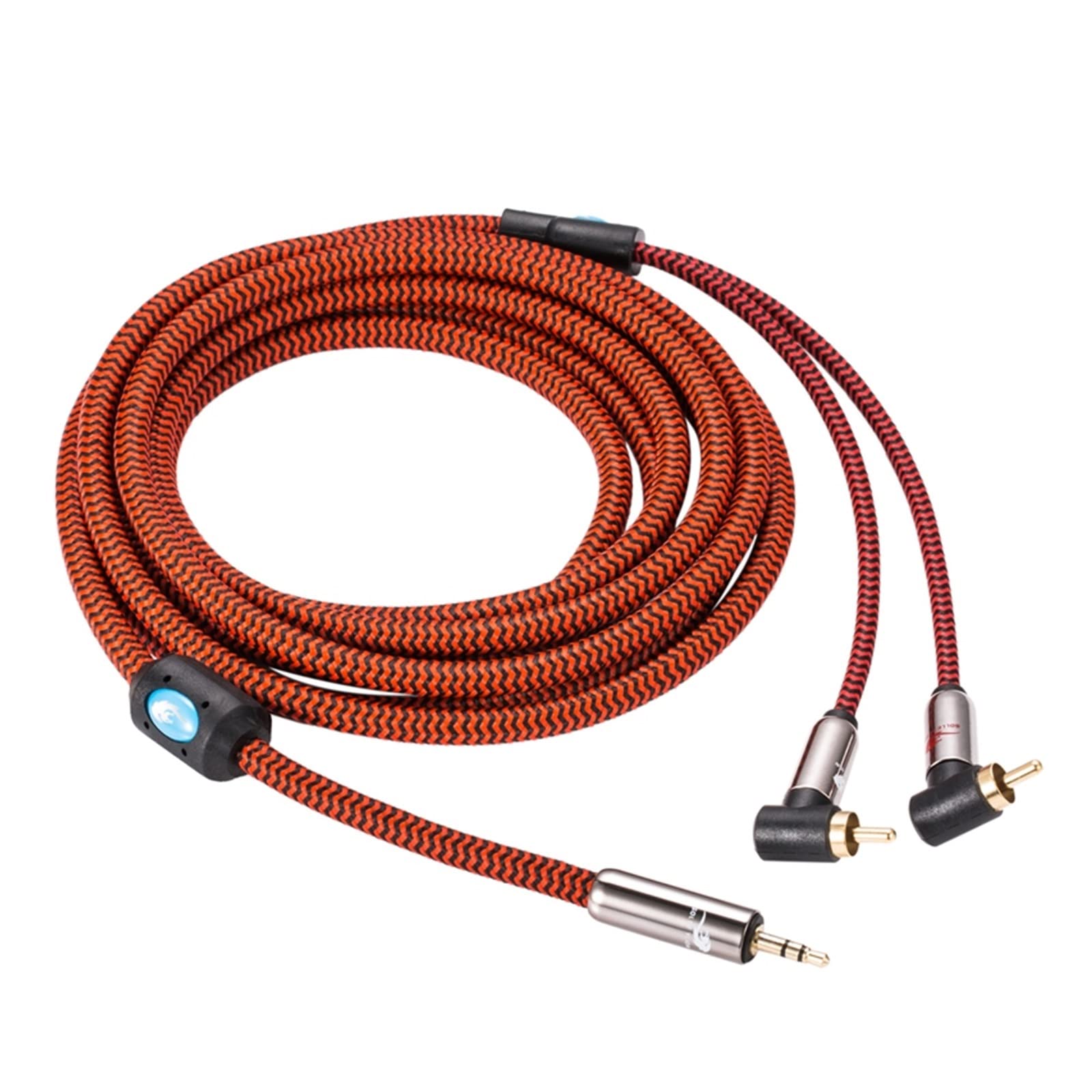 Mini conector de 3,5 mm a 2 * RCA Cable de audio de alta fidelidad Compatible con PC Tableta móvil Altavoz 3,5 a doble ángulo RCA Cable de blindaje 1M 2M 3M 5M 8M 10M ( Color : Rosso , Size : 15meter
