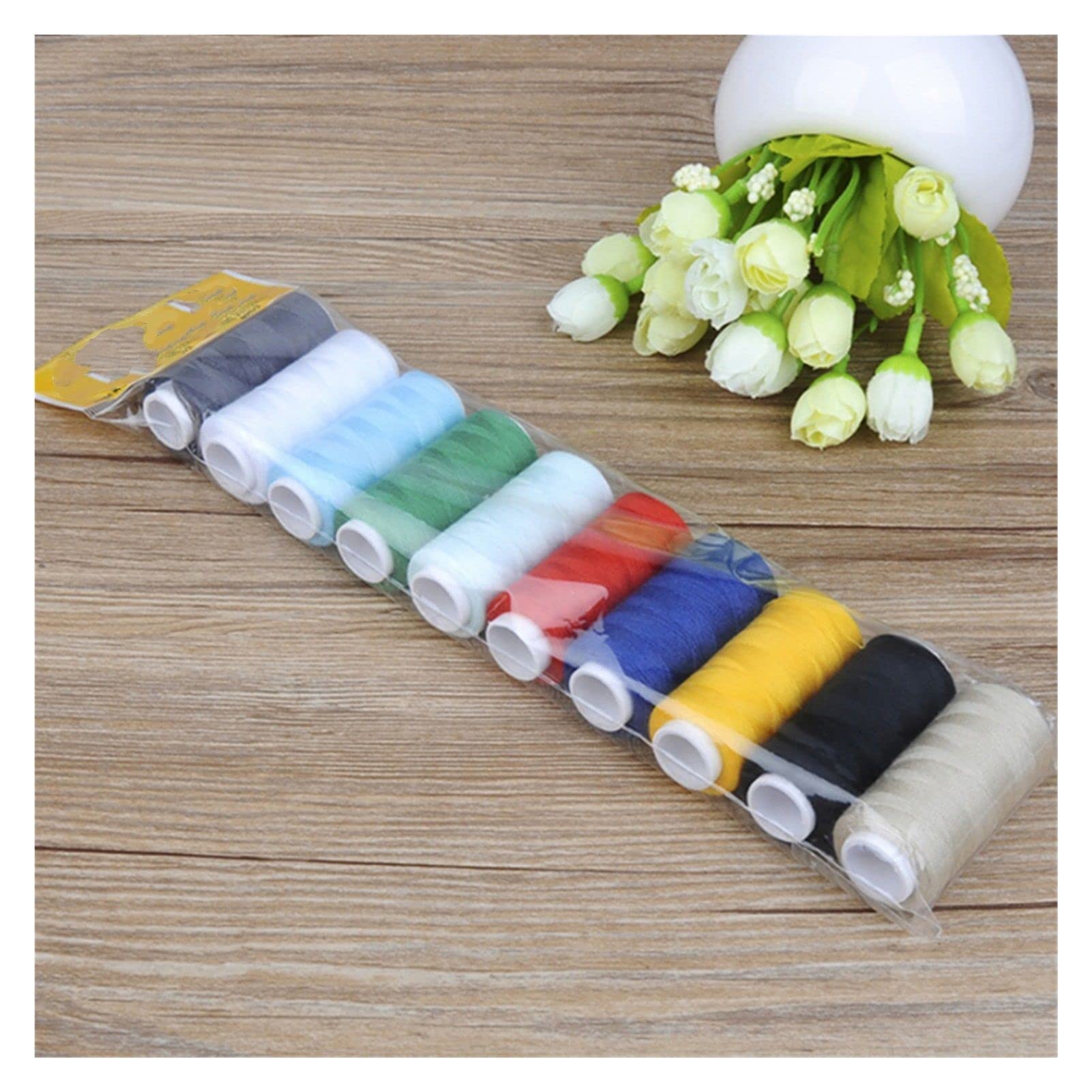 ZZSRJ 10pcs/Set Bunte Polyester Nähfadenmaschine Stickerei Spule Home (Color : A)