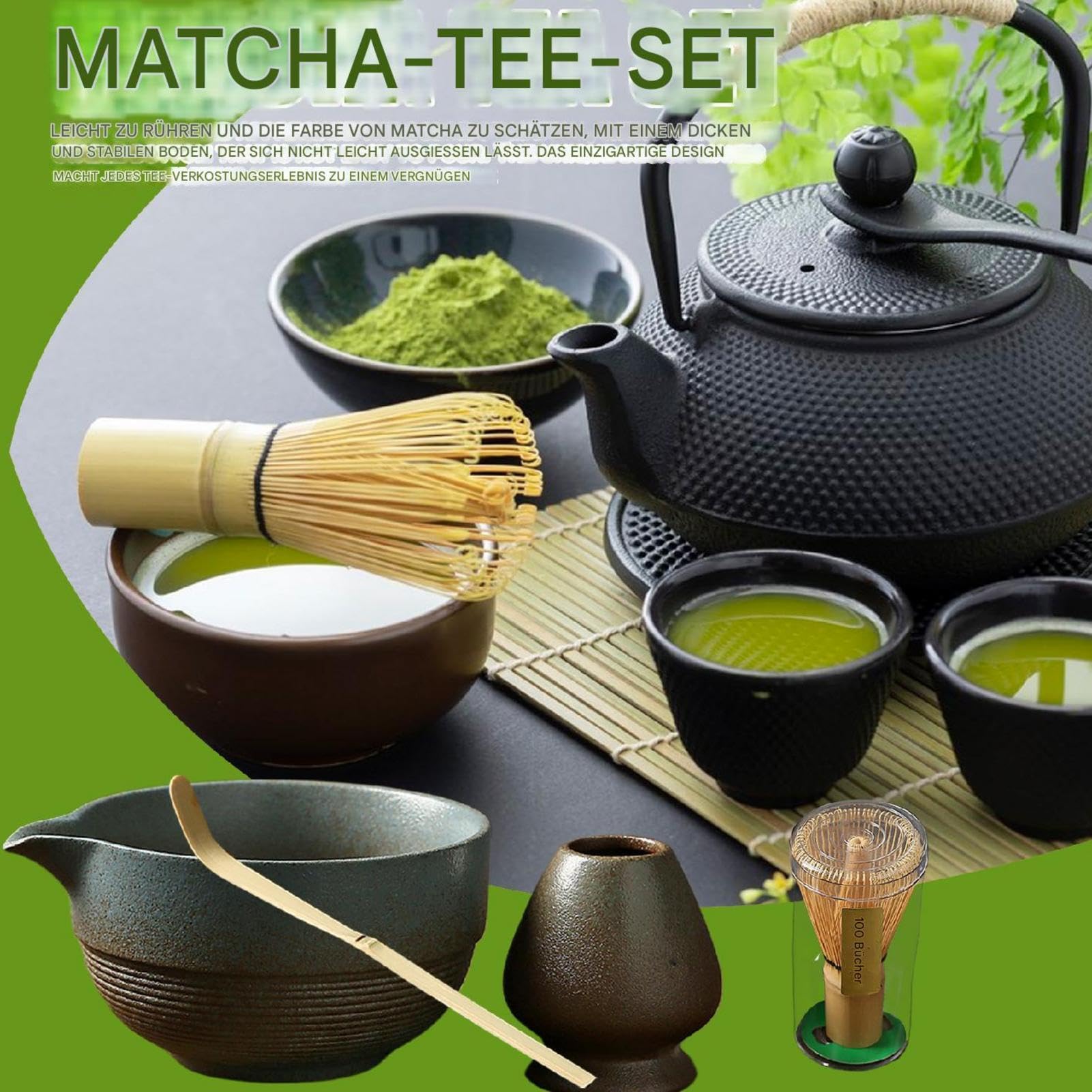 Juego de batidor de – Tazón de, boquilla de té japonés