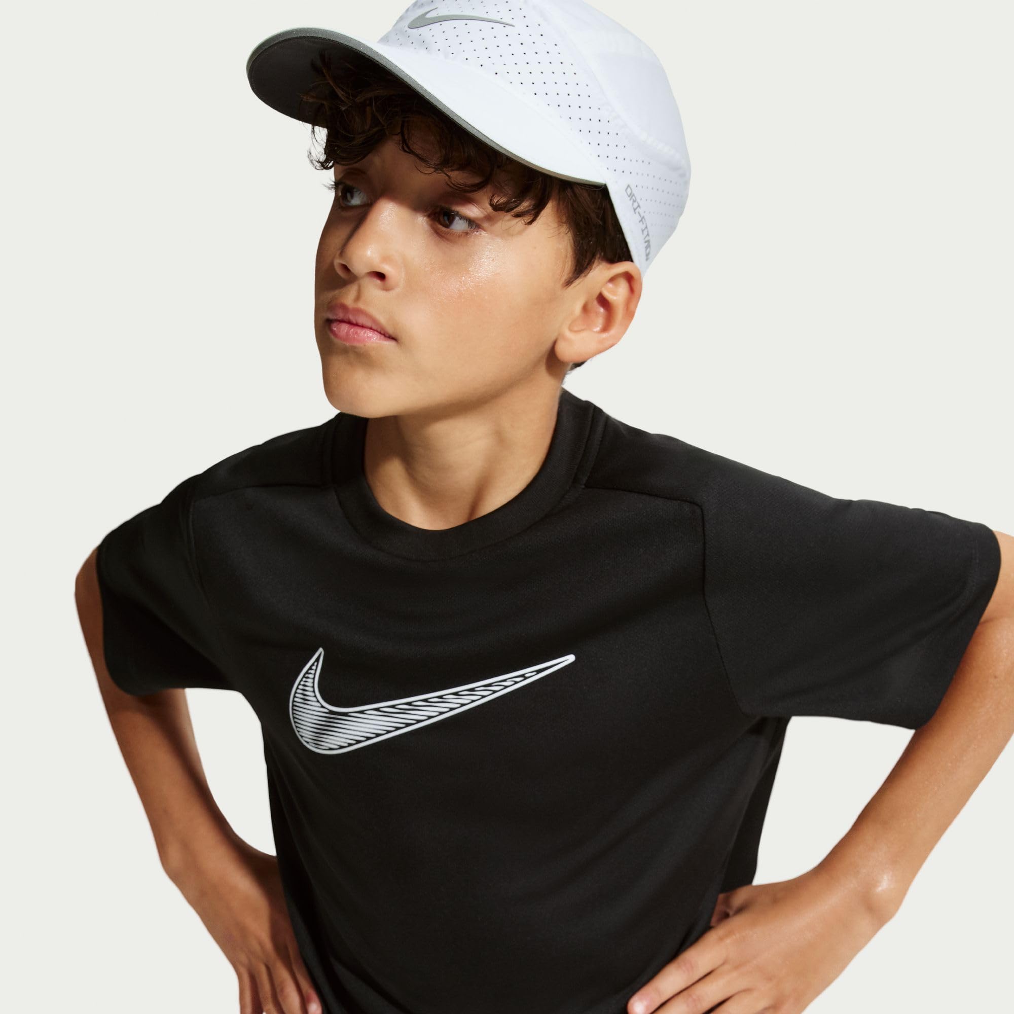 Nike Chłopięcy Df Multi SS Hbr T-Shirt Black/White 8/10 lat