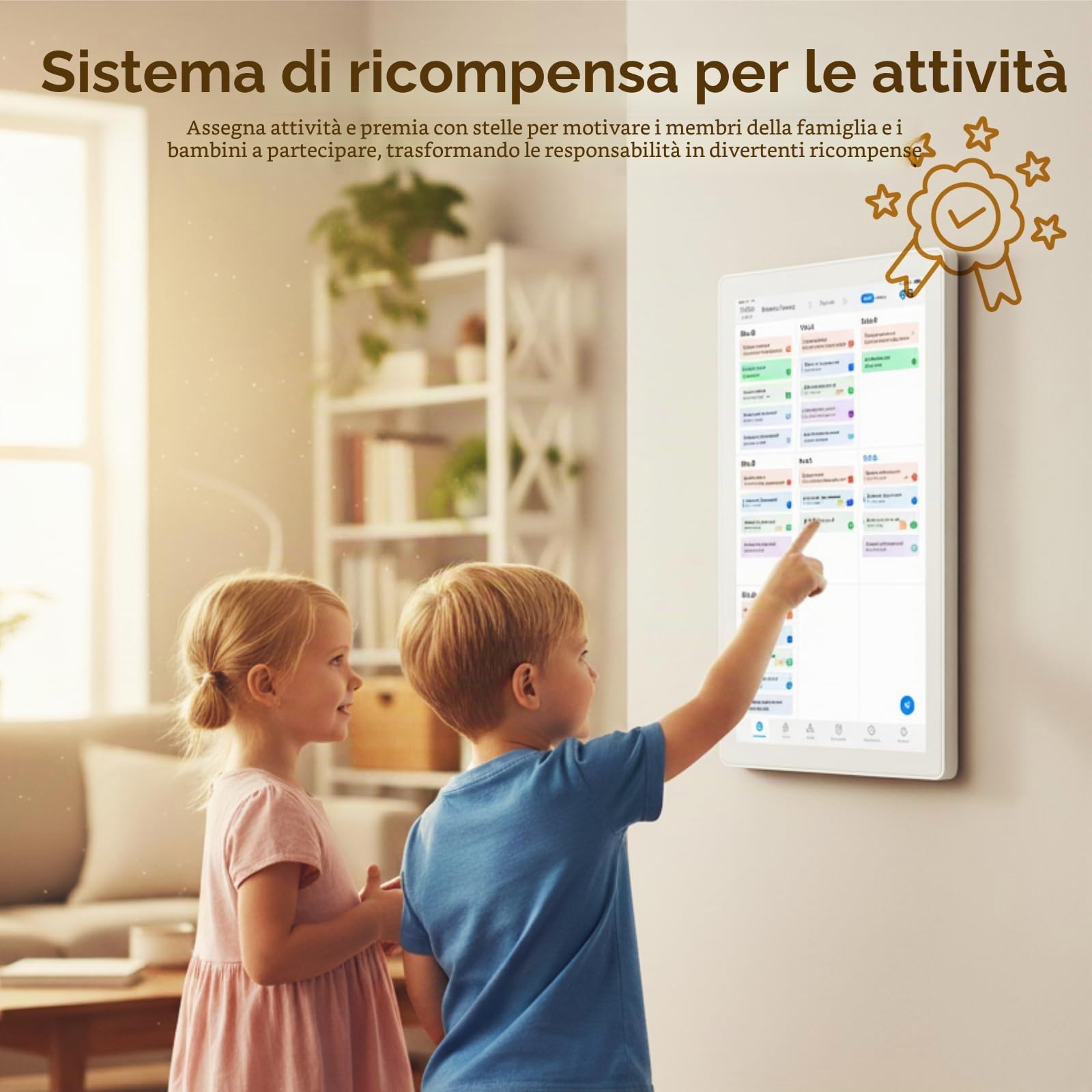 Gugxiom Calendario digitale 2026, calendario elettronico da 15,6 pollici e grafico delle faccende, touchscreen Smart Family Planner da parete per l'organizzazione della casa, pianificazione