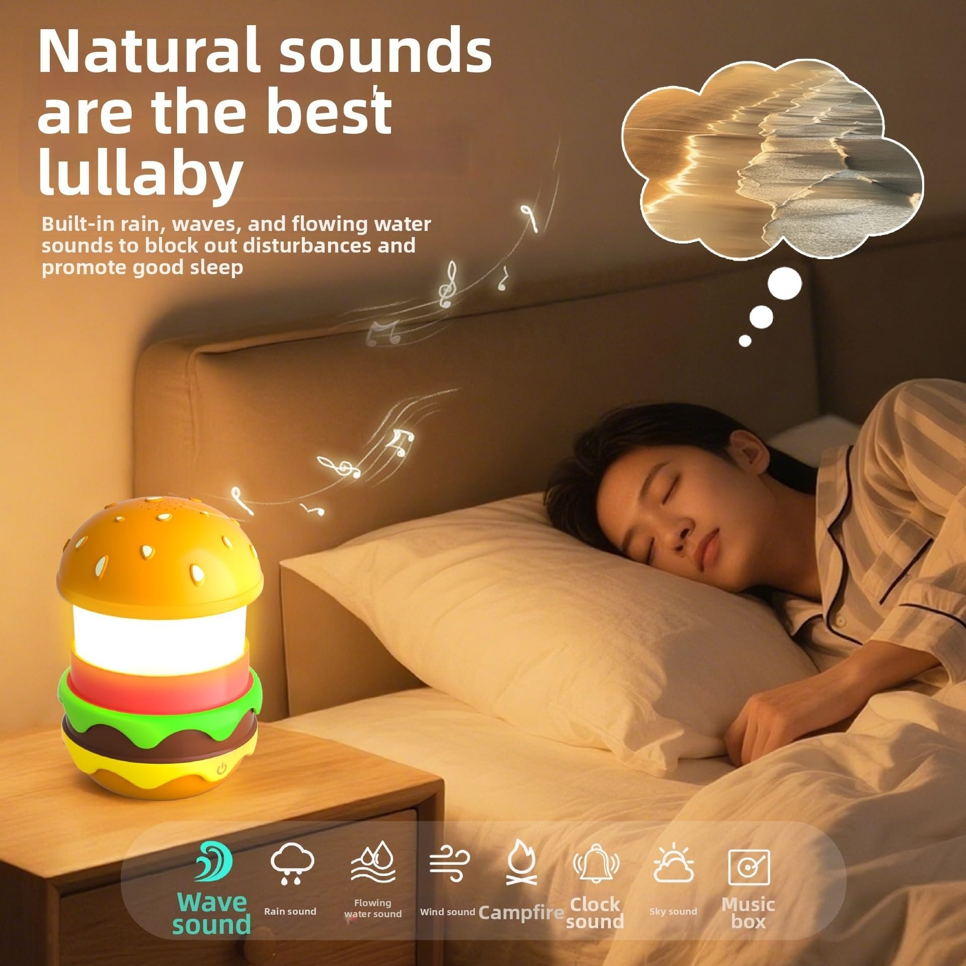 Veilleuse LED à intensité variable sans fil avec minuteur et télécommande, lueur douce pour bébé dormant camping 11 x 11 cm