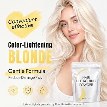 Hair Bleach Powder for Hair, Strong & Gentle, Up to 8 Levels of Lift for Hair Highlights & Lightening(100g/3.53oz)
