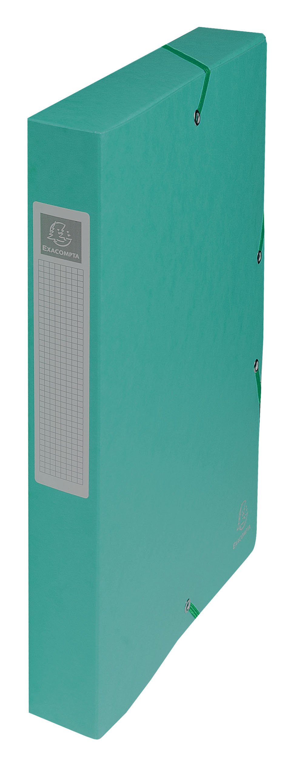 Exacompta - Ref. 50403E - 8 Exabox filing boxes with rubber bands - in 600g/m2 glossy card - Spine 4 cm - dimensions 25 x 33 cm - for A4 documents - green color - delivered assembled โ image 1