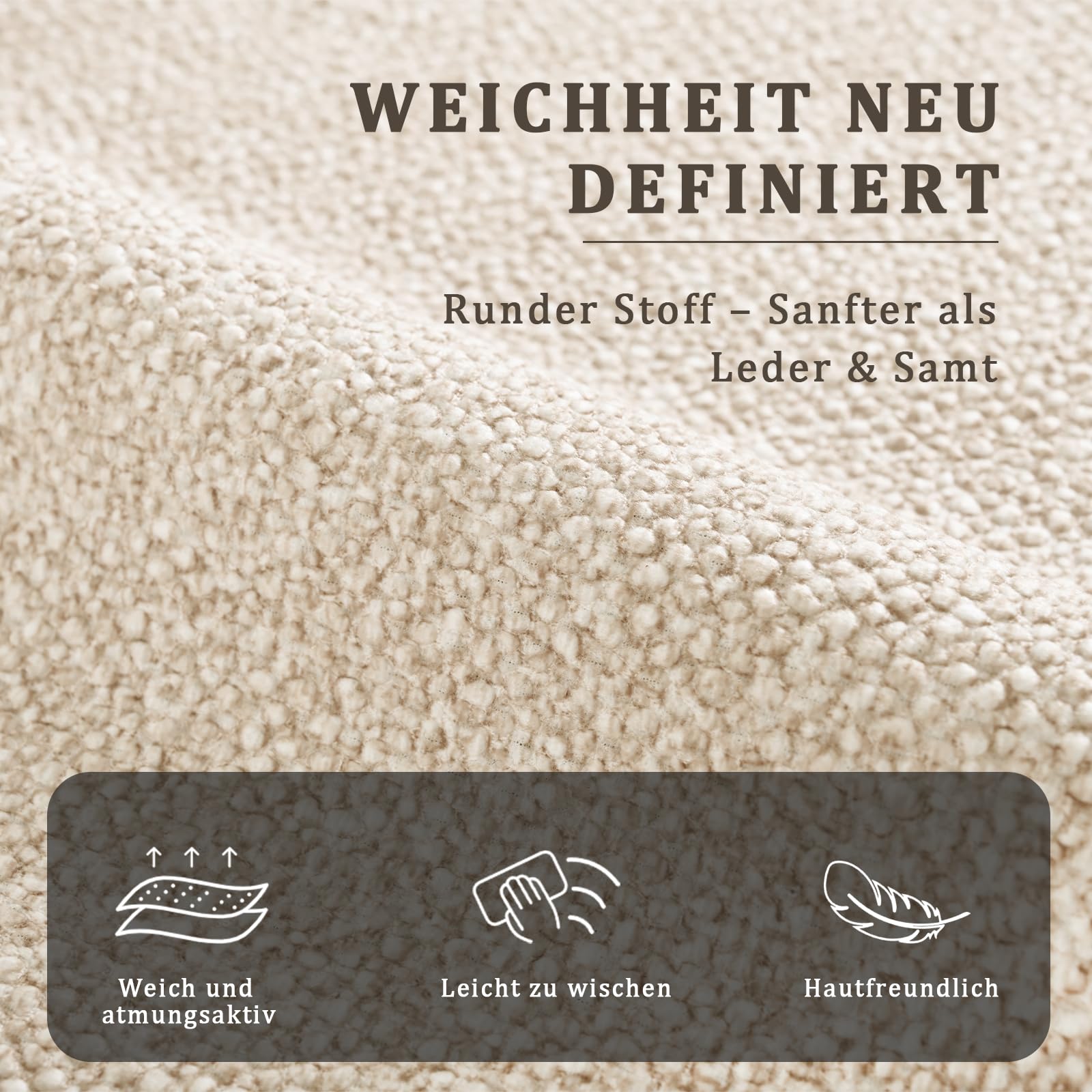 Esszimmerstühle 1er Set, moderner Küchenstuhl Creme ohne Armlehnen, Stühle Esszimmer aus Samt, verstellbare Füße, für Esszimmer, Wohnzimmer, Küche & Schlafzimmer