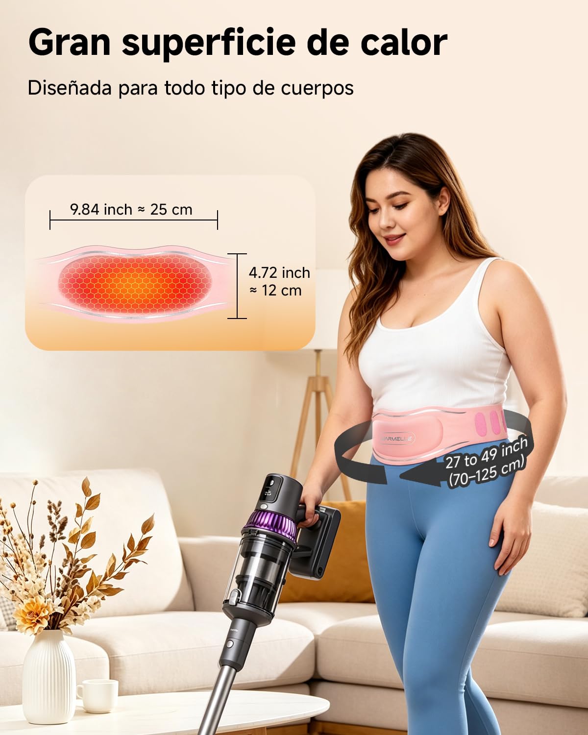 Almohadilla térmica portátil para calambres menstruales, almohadilla térmica eléctrica para espalda, inalámbrica para alivio de calambres menstruales, mujeres y niñas