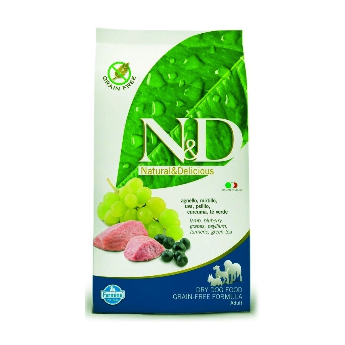 sucha karma dla psów N&D jagnięcina i jagody, nie zawiera zbożowych - Natural & Delicious Farmina (12 kg)