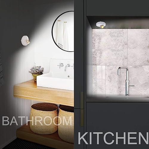 Miniatura 6 de HONWELL Foco inalámbrico con pilas, luces LED de disco, luz táctil para armario, pegar en la pared, pasillo, sótano, entrada, luz de dirección