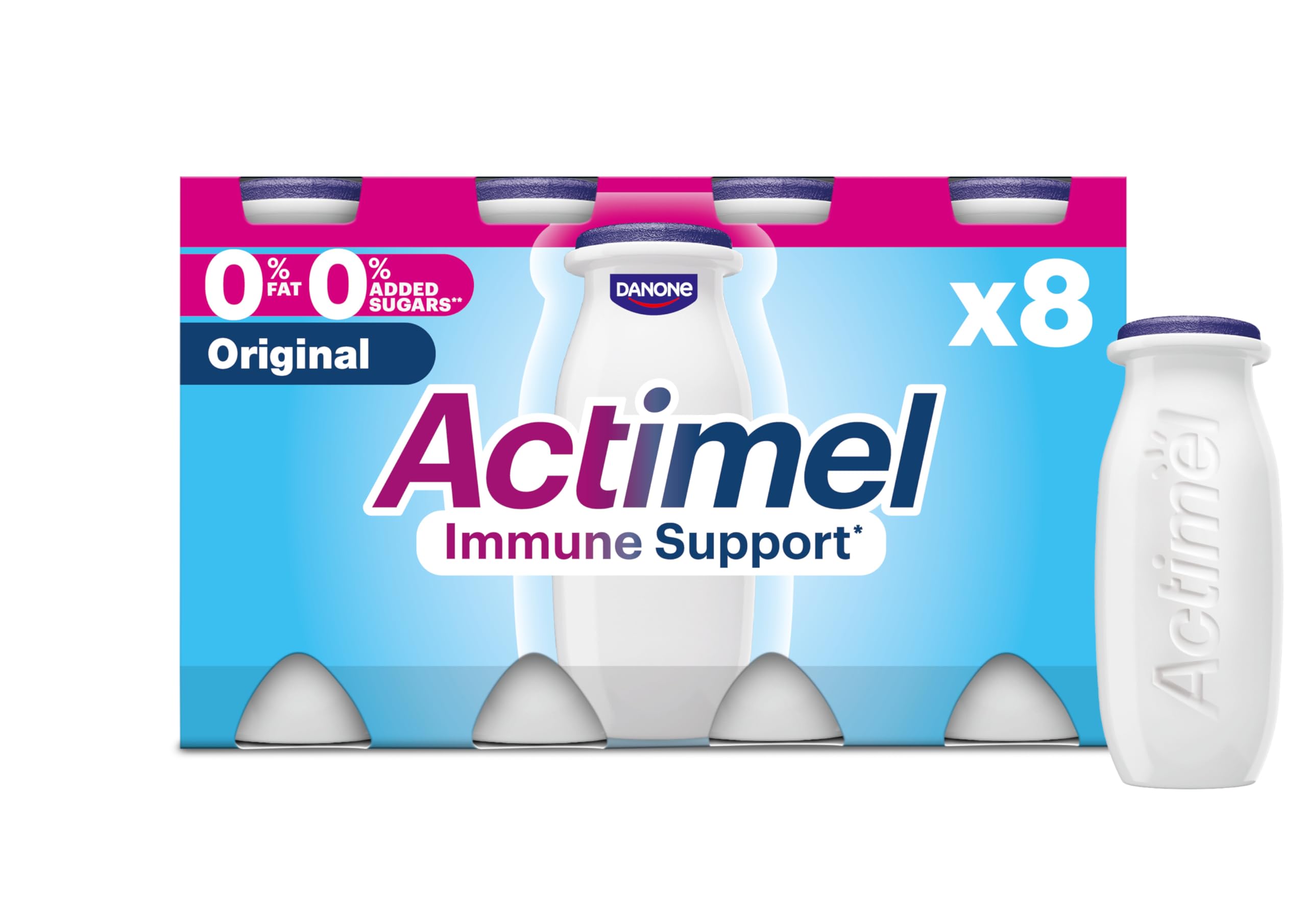 Original 0% Fat and No Added Sugar Yoghurt Drink , 8x100g