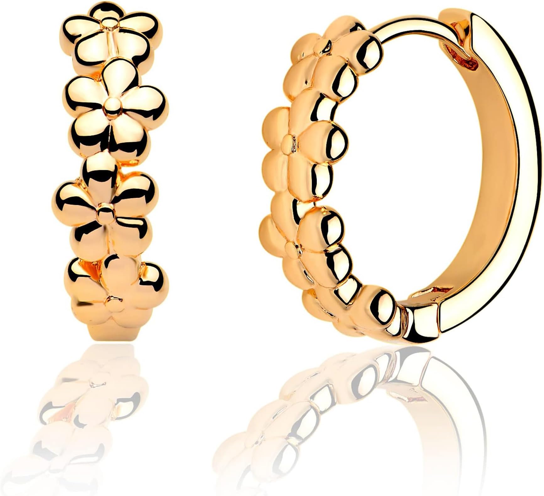 14K Gold Plated Earrings for Women Gold Huggie Hoops Lightweight Small Dainty Hoop Earrings Simple Trendy Hypoallergenic Hoops Jewelry Gift | Cubic Zirconia Huggie Earrings