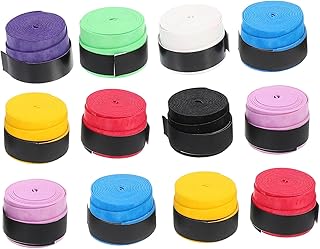 LIOOBO 12Pçs Cola De Mão Para Badminton Antiderrapante Cabo De Raquete De Badminton Absorve Aderência Tênis Anti Overgrip Fita Adesiva Para Raquete De Badminton Banda De Raquete