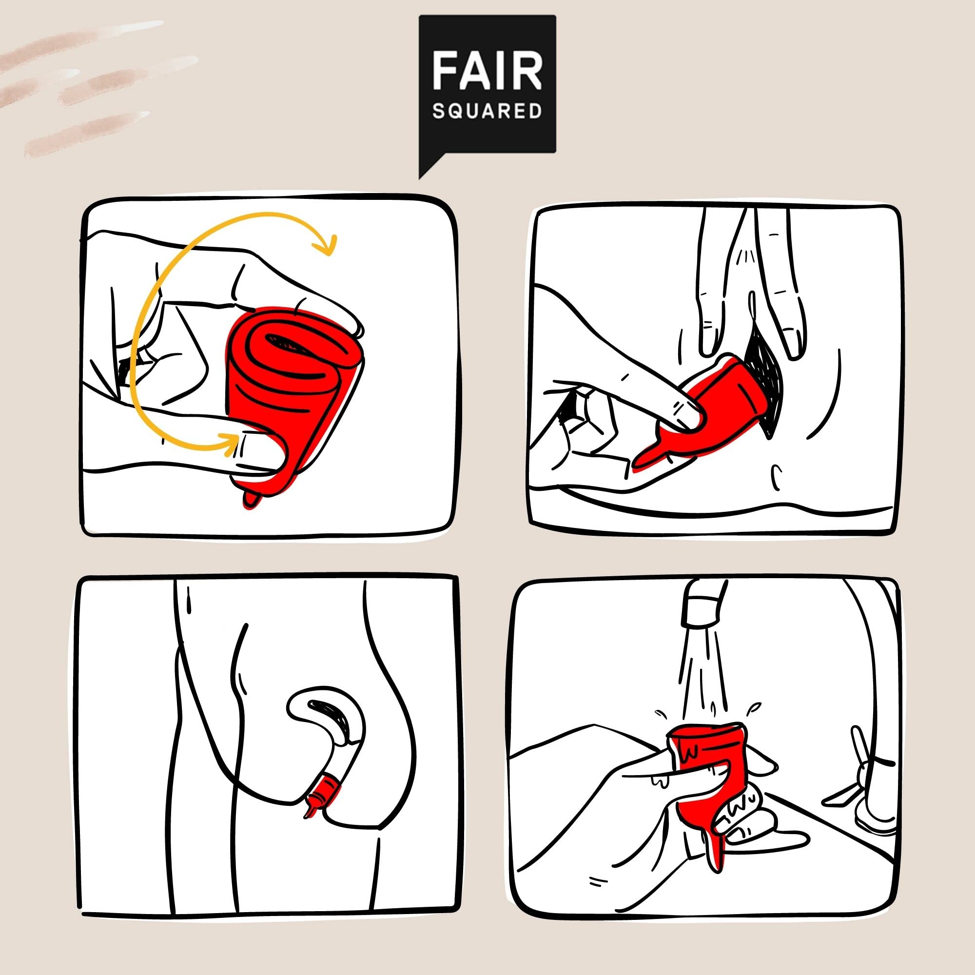 Fair Squar Copa Mestrual De Latex 100 Natural Fsc Talla L 13-400 g
