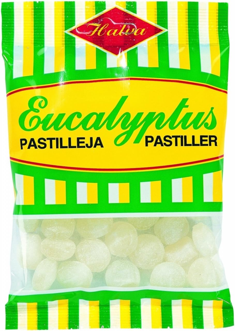 2 Bags x 100g of Halva Eucalyptus - Original - Finnish - Hard - Pastilles - Drops - Dragees - Candies - Sweets