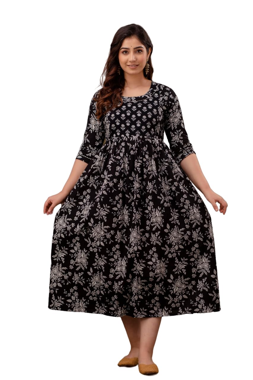 RS Value Store Pure Cotton Maternity Gown/Maternity WEAR/Maxi Dresses/Feeding Nighty/Comfortable Wear