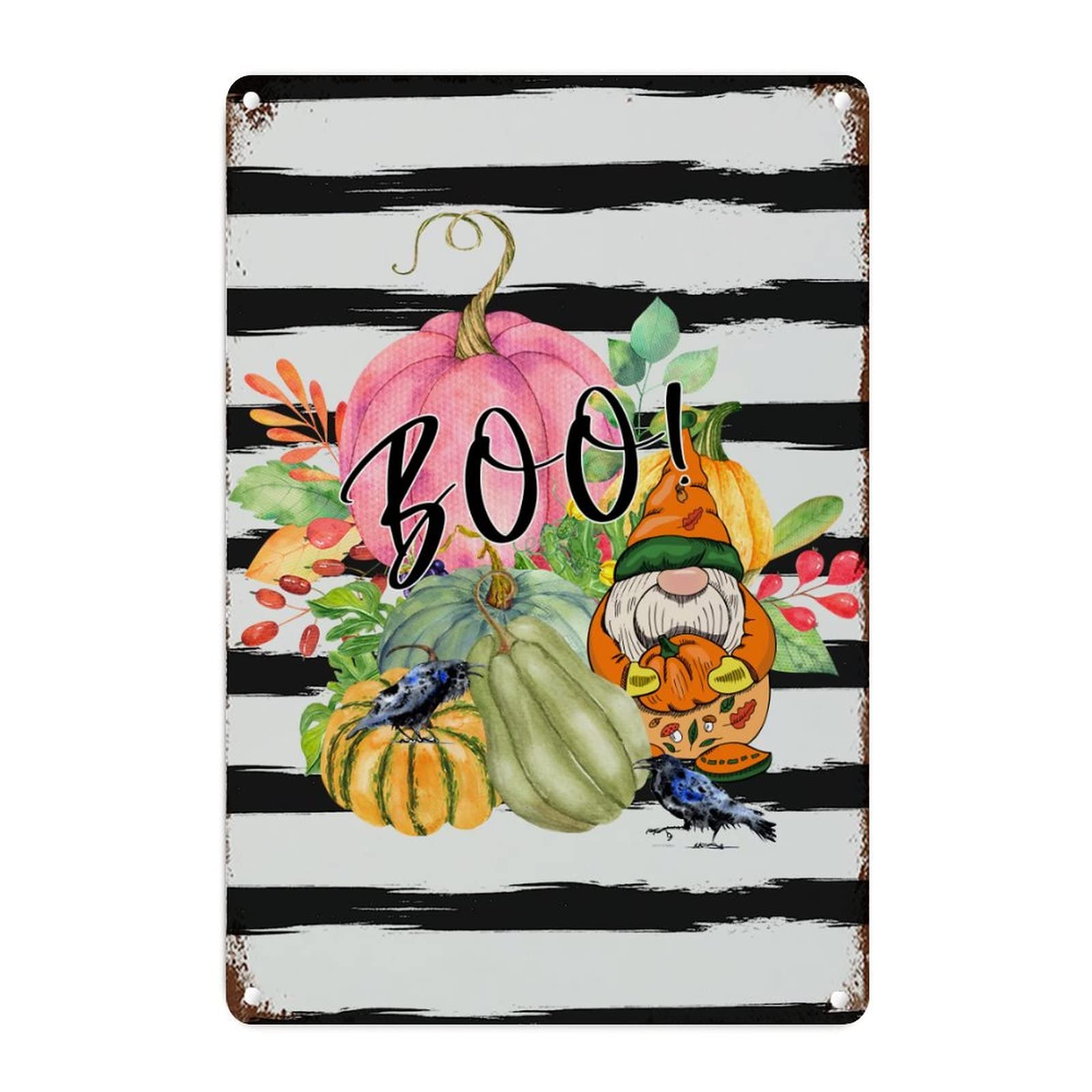 Panneau Halloween citrouille corbeau decoration murale facile alu